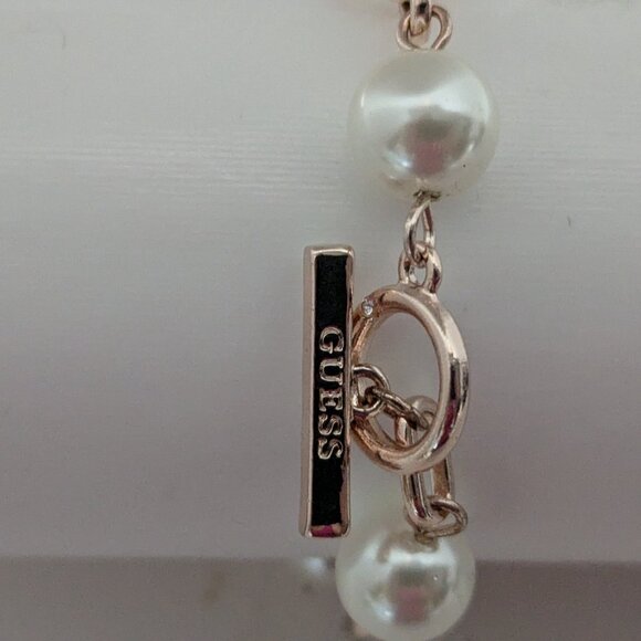 Guess Chunky rose gold tone with faux pearl Runway Bracelet! - Picture 3 of 5